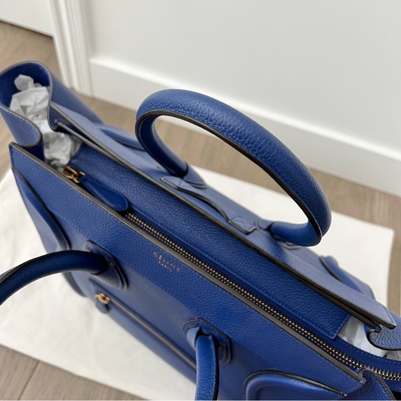 —SOLD— Celine Mini Luggage Indigo Blue Tote Bag Phoebe Philo - Picture 6 of 12